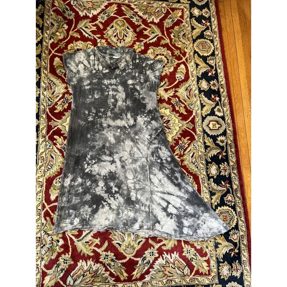 Oh My Gauze Dress 2 L/XL Black Blue Gray Tie Dye Boho Hippie Lagenlook Maxi - Picture 8 of 13